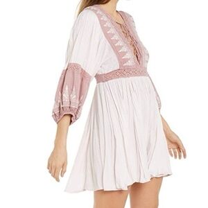 Free People Blush and White Boho Dress